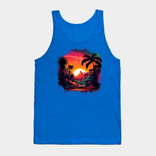 Jungle Sunset Splash Tank Top